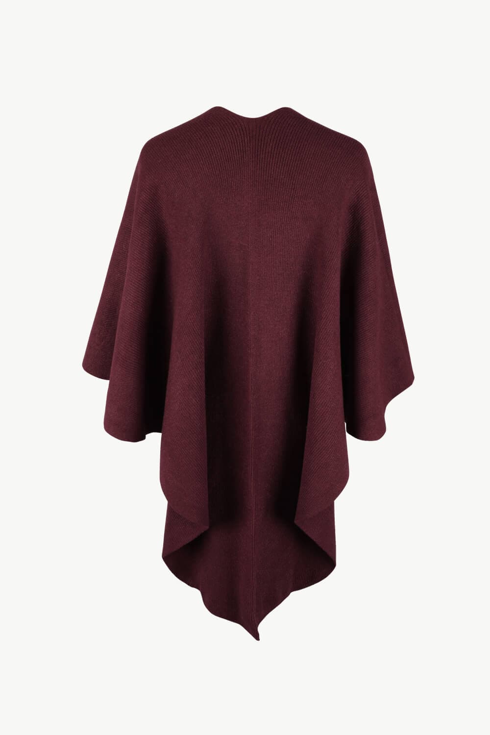 Surplice Neck Pom-Pom Trim Poncho.