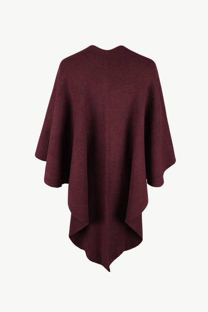 Surplice Neck Pom-Pom Trim Poncho.