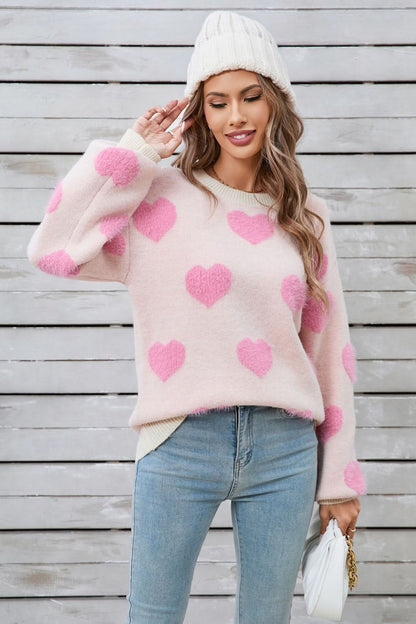 Heartfelt angel wings long sleeve sweater with dropped shoulders