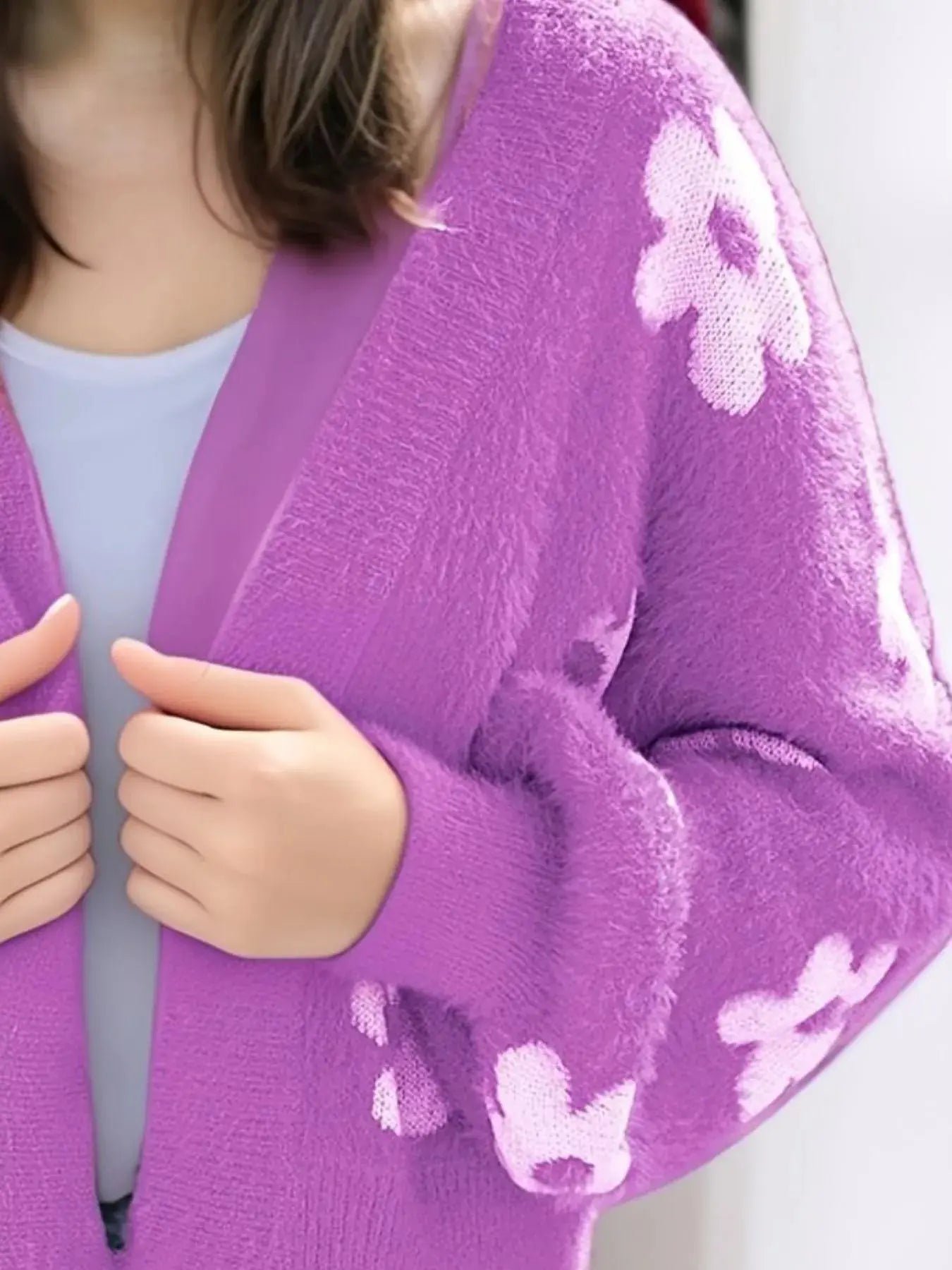 Floral Open Front Cardigan Simply Love