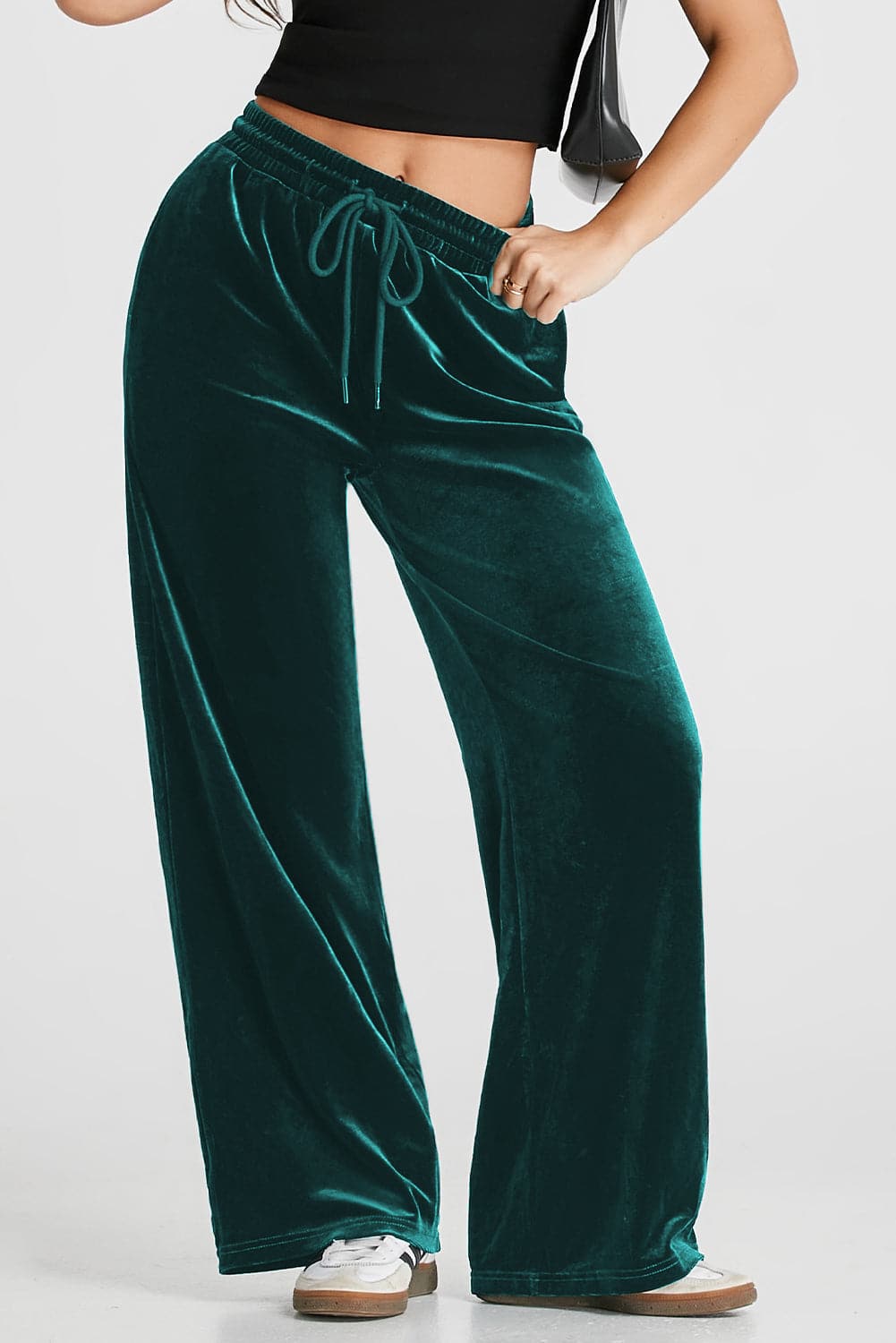 Drawstring Wide Leg Active Pants.