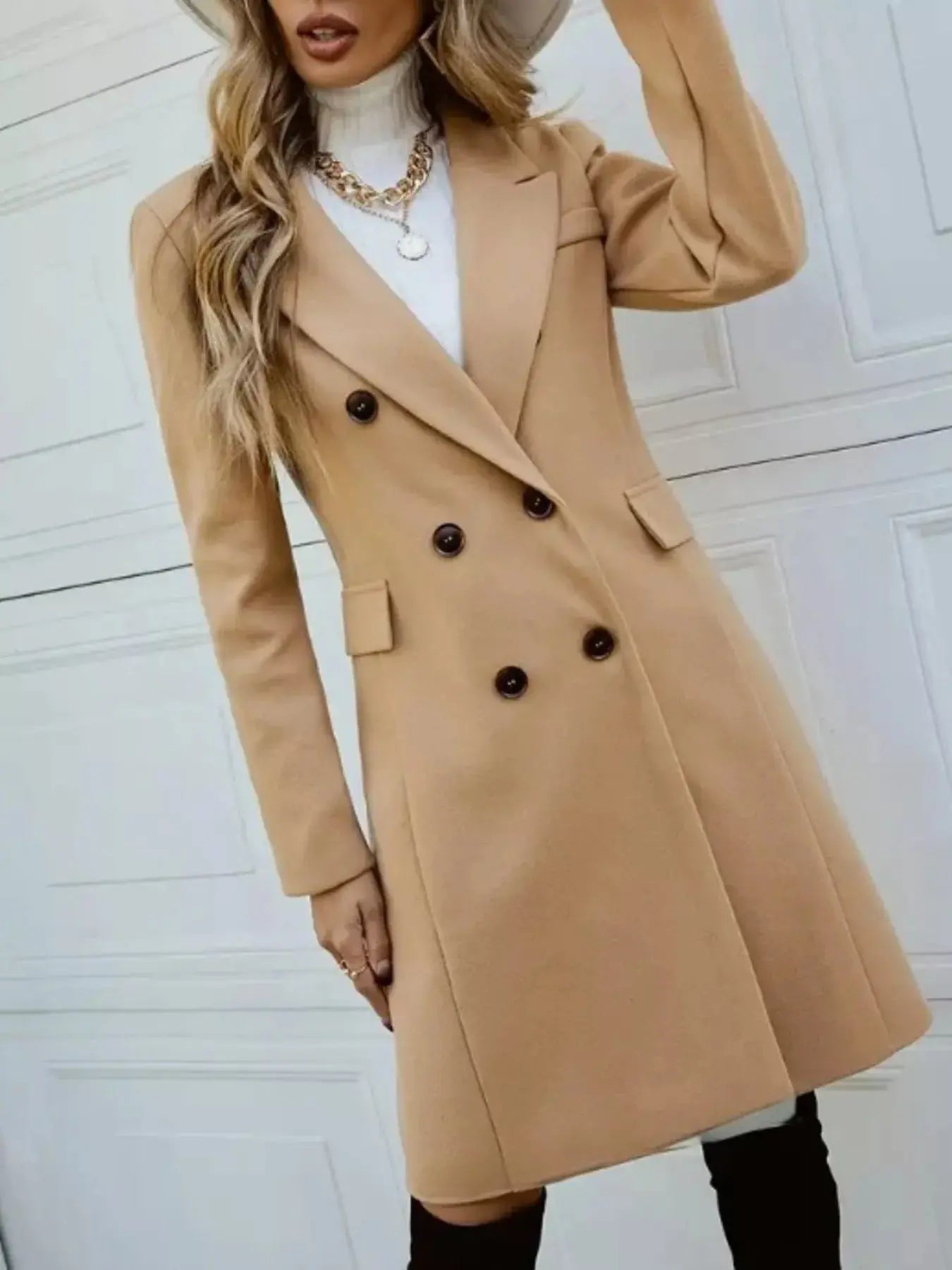 Double-Breasted Longline Coat Simply Love