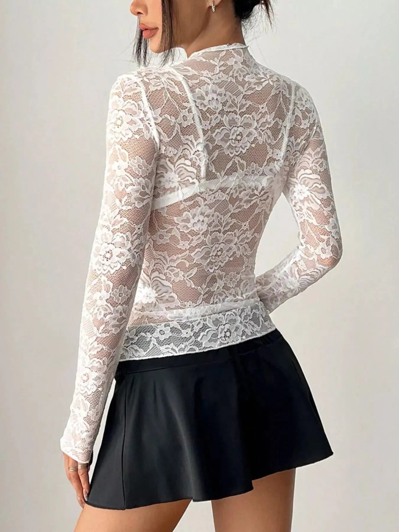 Elegant Floral Lace Long Sleeve Top Simply Love