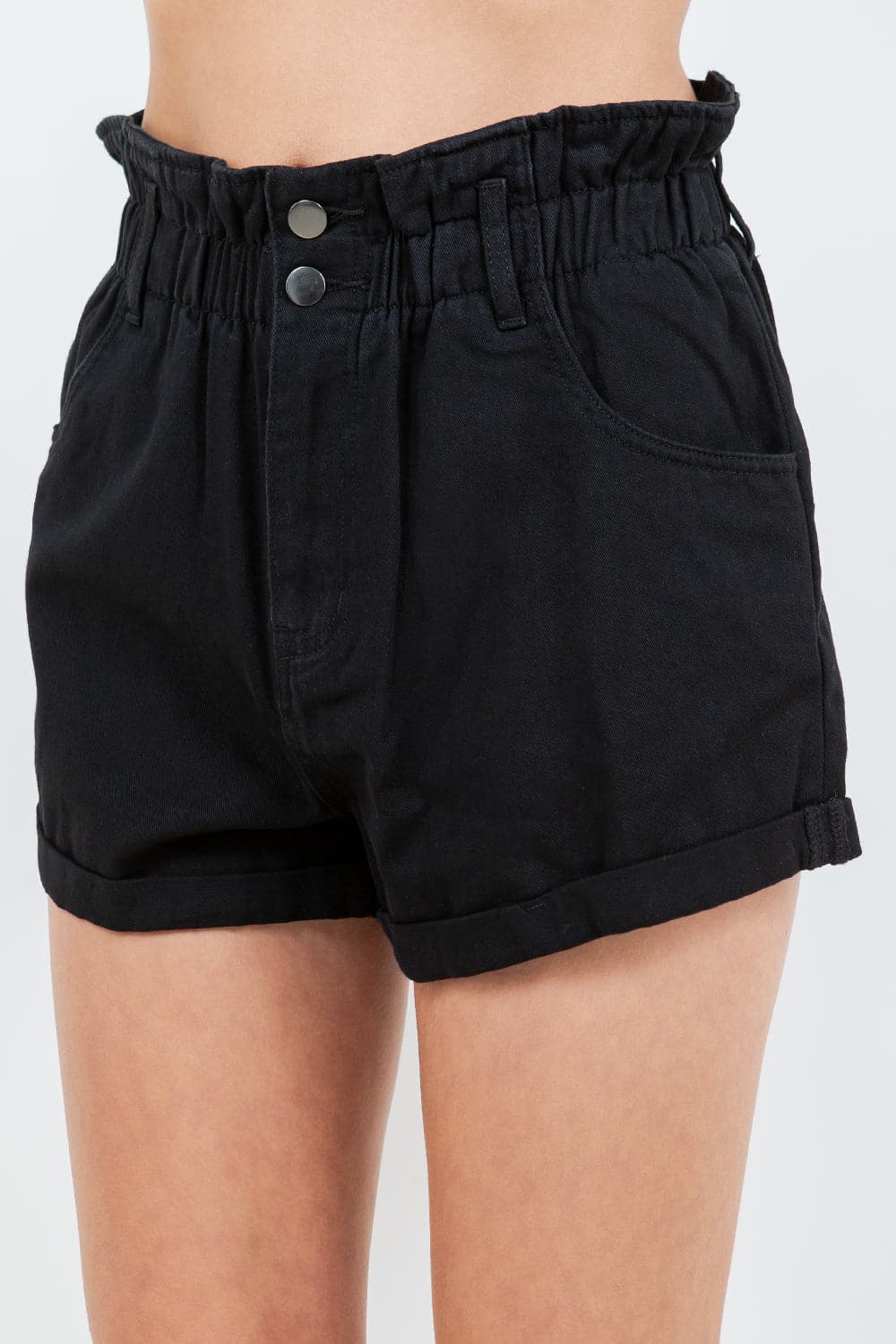 American Bazi High Waist Paper Bag Shorts.