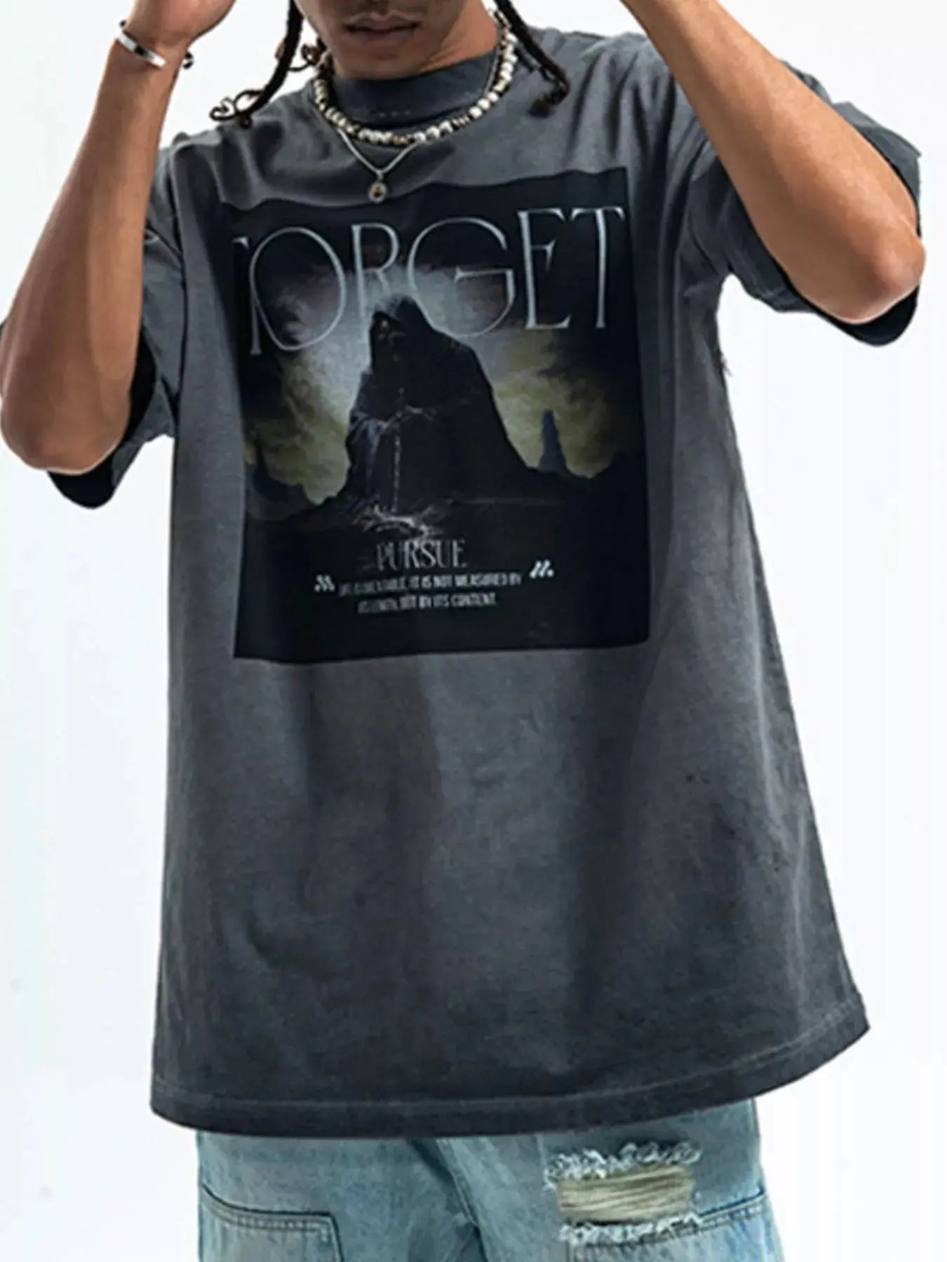 Men's Vintage Wash Graphic Oversized T-Shirt Simply Love