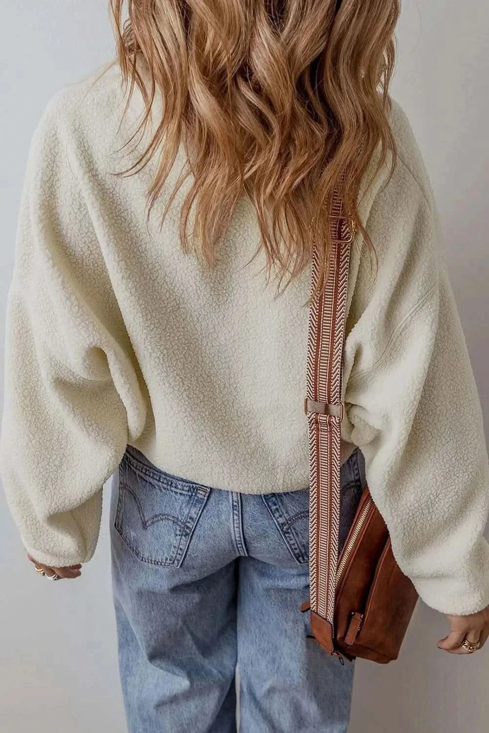 Cozy sherpa half snap jacket - Love Salve 
