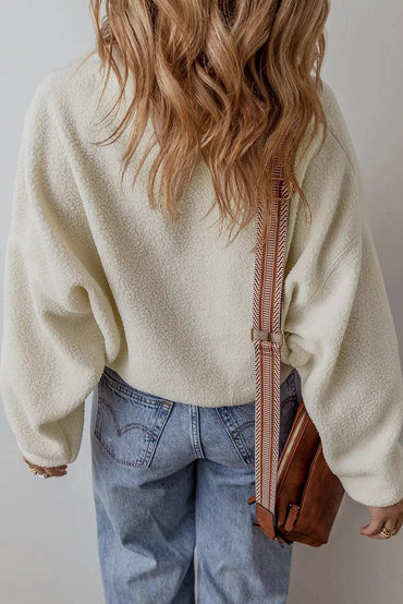 Cozy sherpa half snap jacket