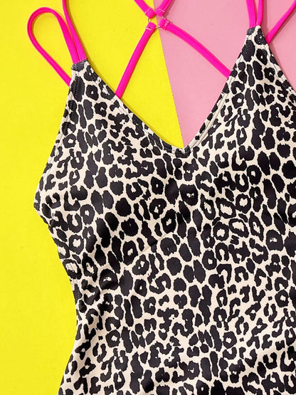 Fierce & Flirty Leopard Plunge One-Piece