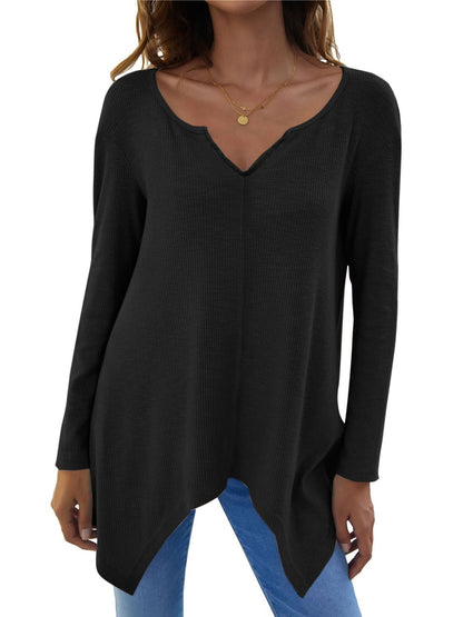 Full Size V-Neck Long Sleeve T-Shirt