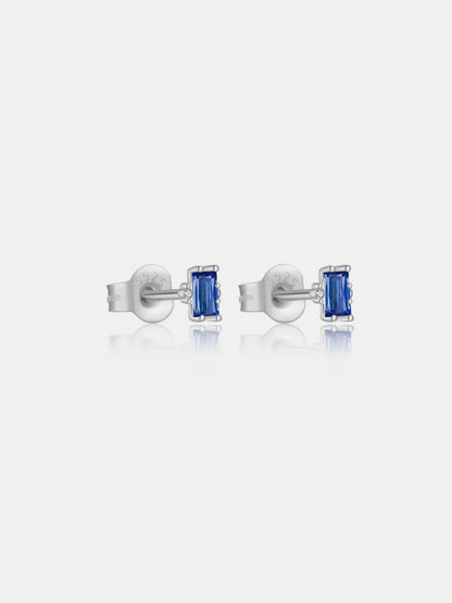 925 Sterling Silver Zircon Stud Earrings.