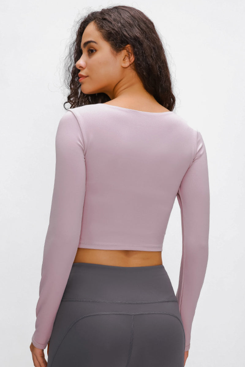 Millennia Long Sleeve Cropped Top With Sports Strap Coco’s Tee Boutique