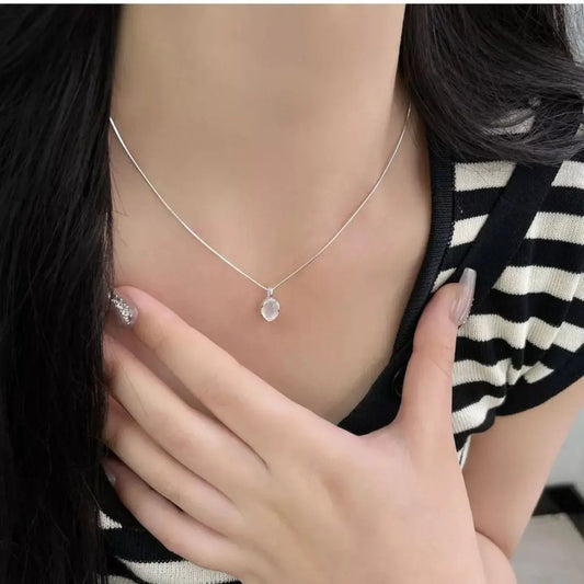 925 Sterling Silver Agate Pendant Necklace Simply Love