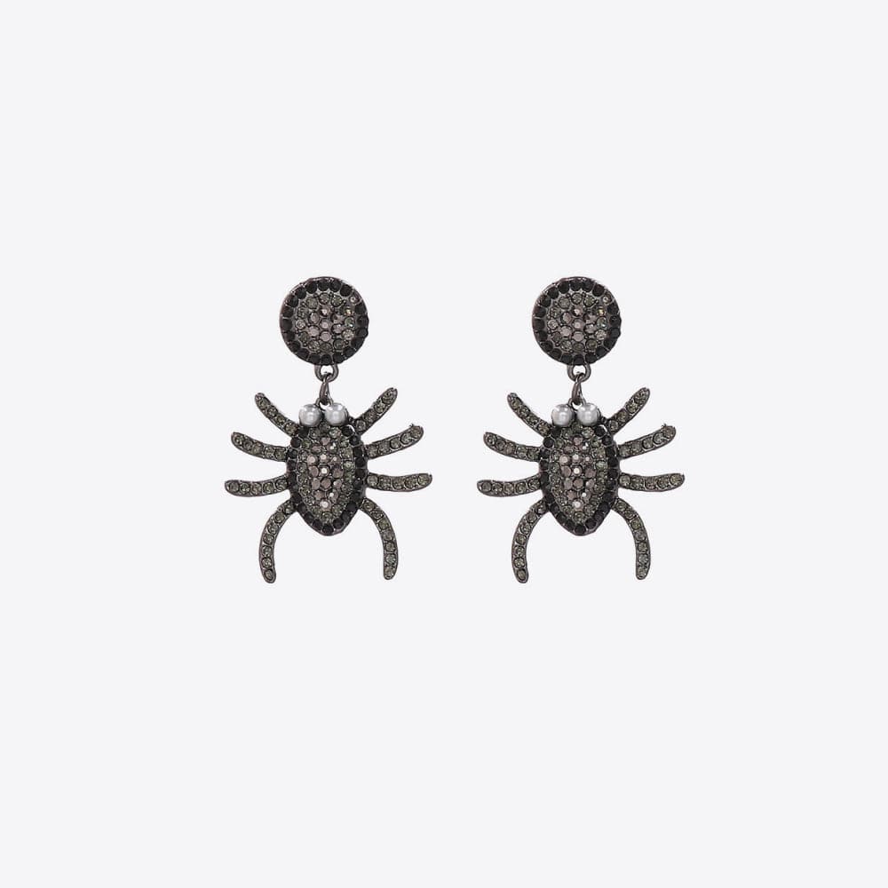 Sparkling alloy spider earrings