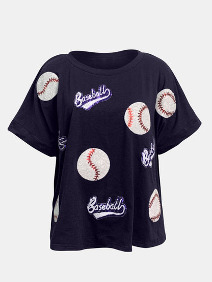 Baseball Round Neck Half Sleeve T-Shirt.