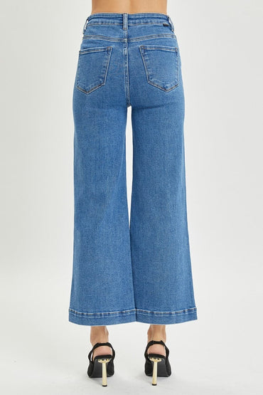 Risen Full Size High Rise Wide Leg Jeans.