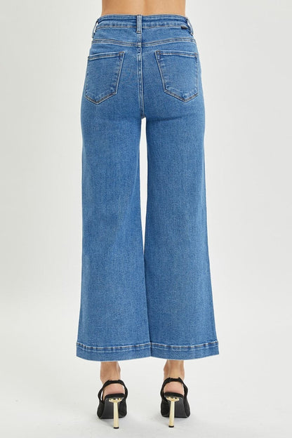 Risen Full Size High Rise Wide Leg Jeans.