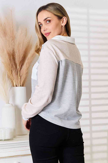 Double Take: Color Block Curved Hem Shirt