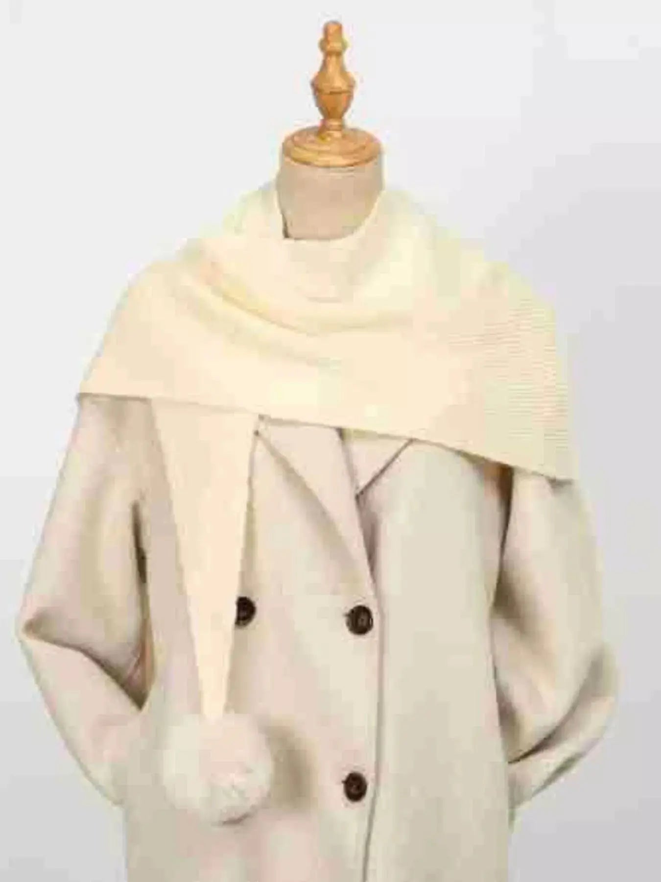 Solid Color Pom-Pom Scarf Simply Love