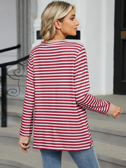 Chic striped long sleeve tee