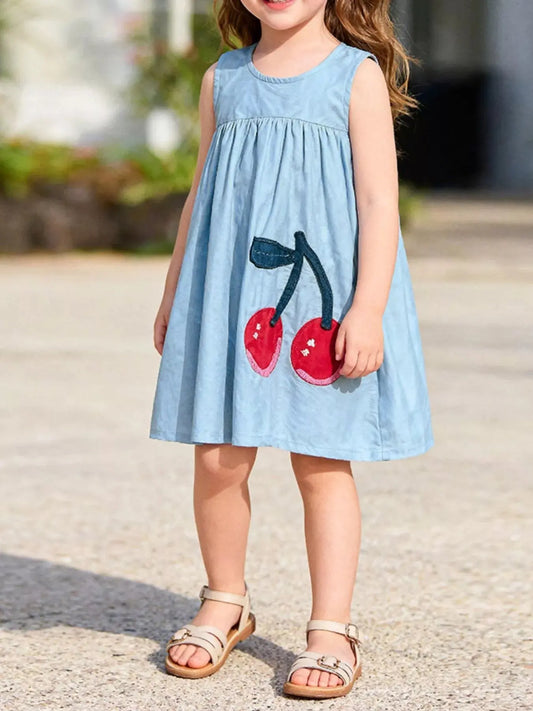Children's Cherry Sleeveless Casual Dress Simply Love