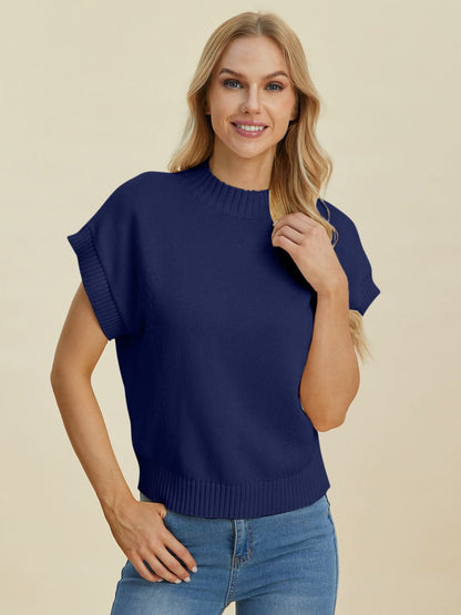 Double take mock neck sweater