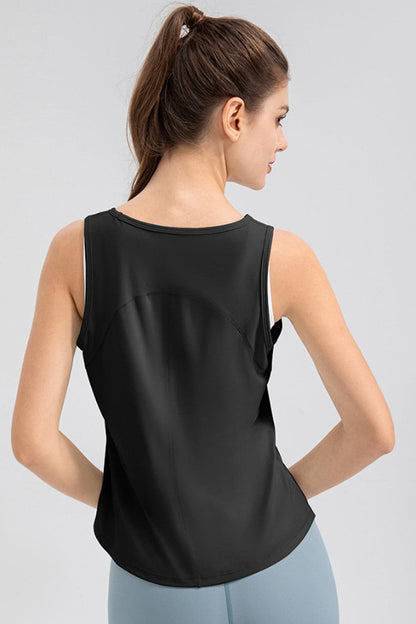 Wide Strap Round Neck Active Tank.