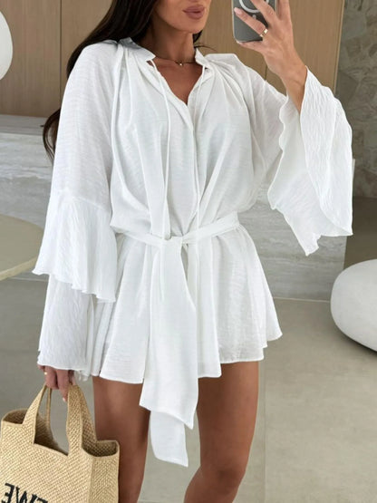 Flirt & Flow Bell Sleeve Mini Dress