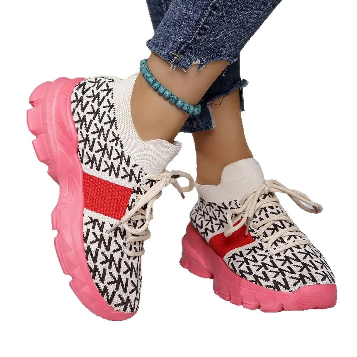 Round Toe Lace Up Sneakers Simply Love