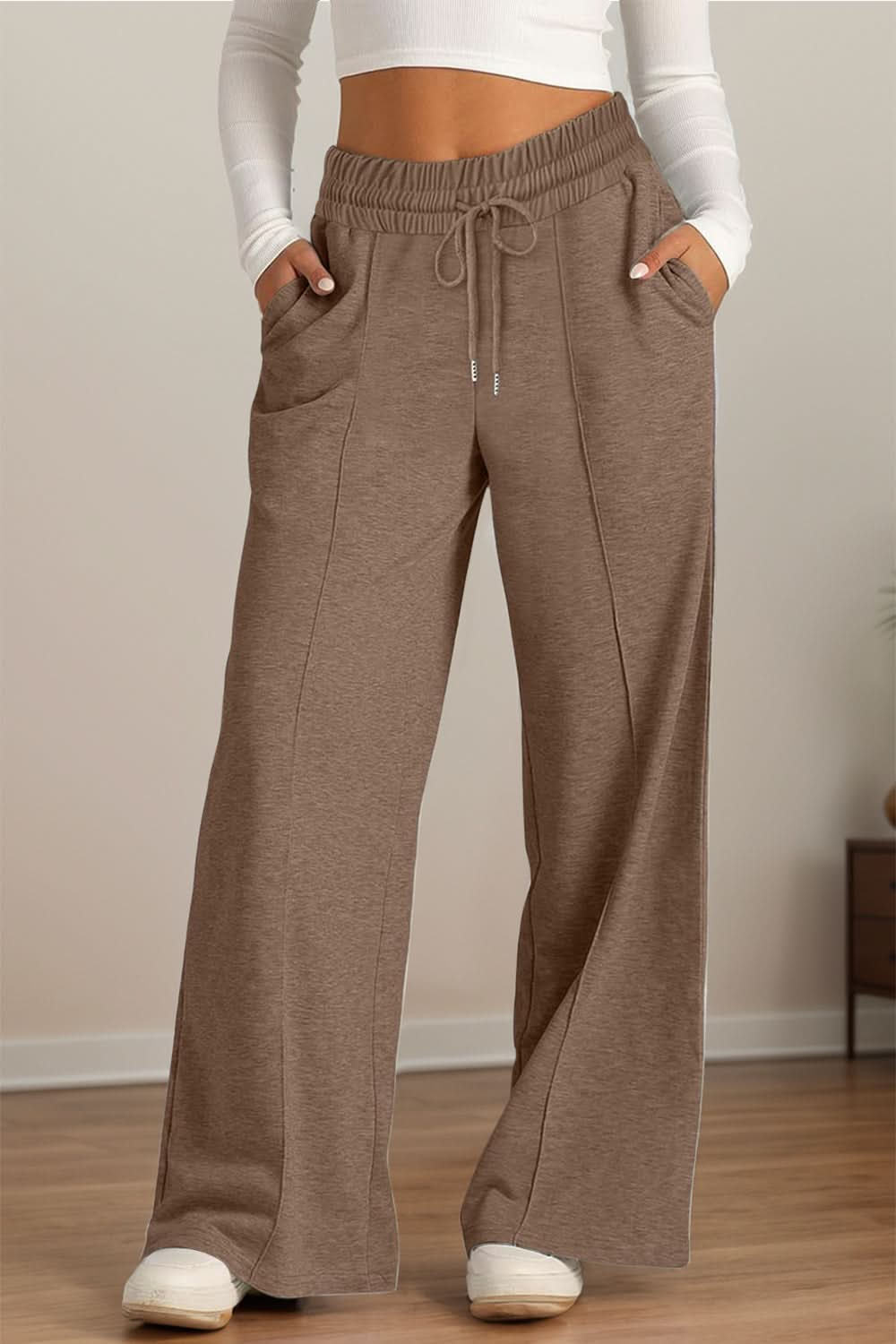 Effortlessly chic wide leg pants with drawstring waist