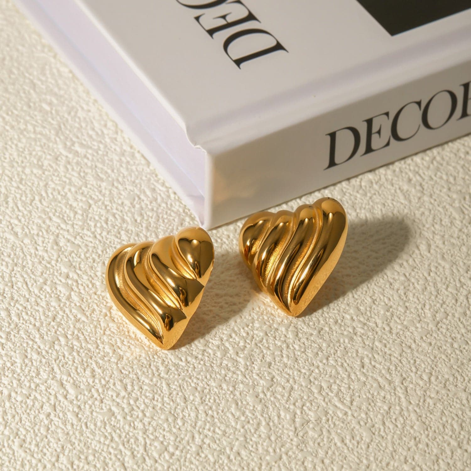 Stainless Steel Heart Shape Stud Earrings.