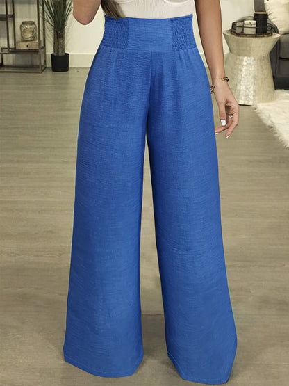 Plus Size High Waist Wide Leg Pants.