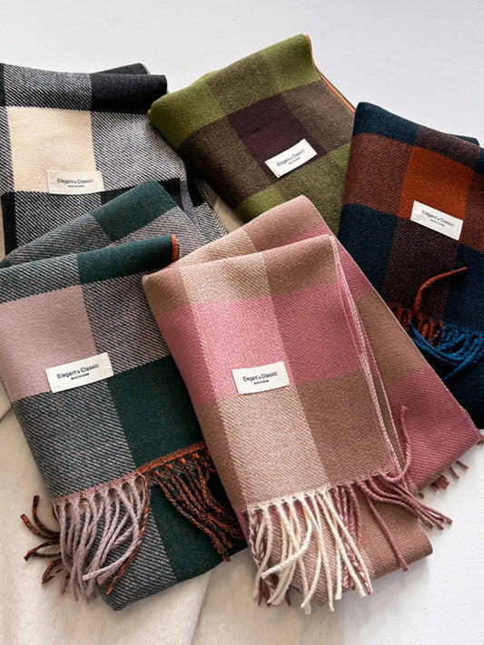 Plaid Fringe Scarf Simply Love