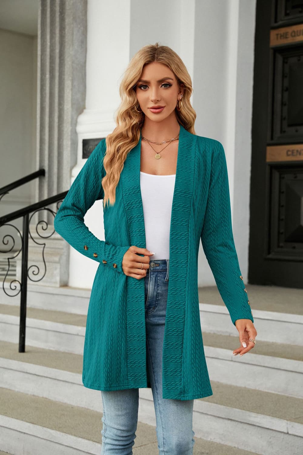 Long Sleeve Open Front Cardigan.