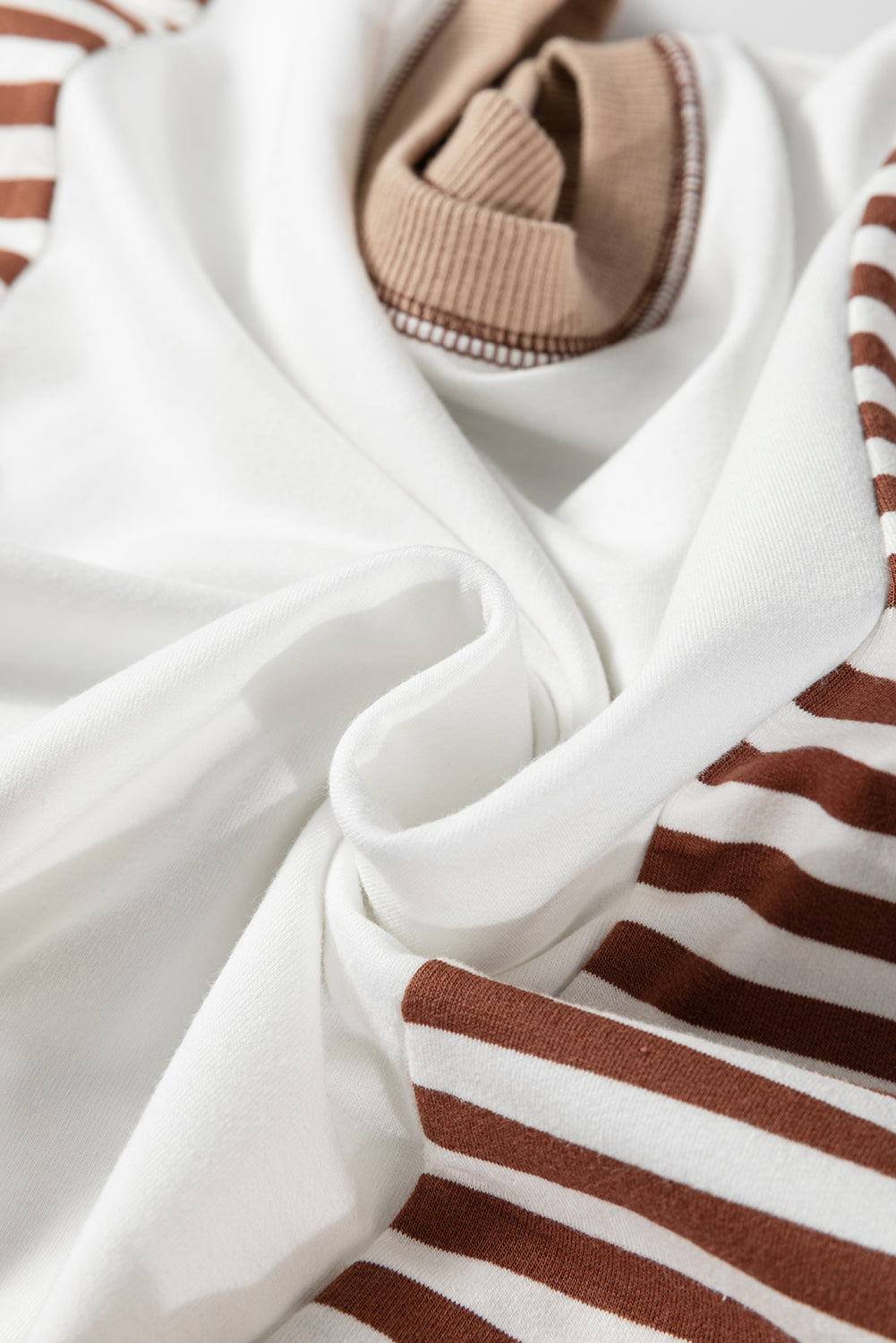 Brown Stripe Colorblock Patchwork Oversize Sweatshirt Dear-Lover Dropshipping
