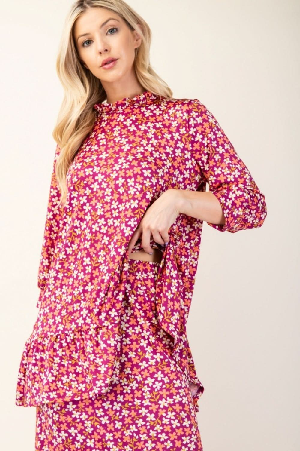 Celeste Floral Ruffle Dress Set