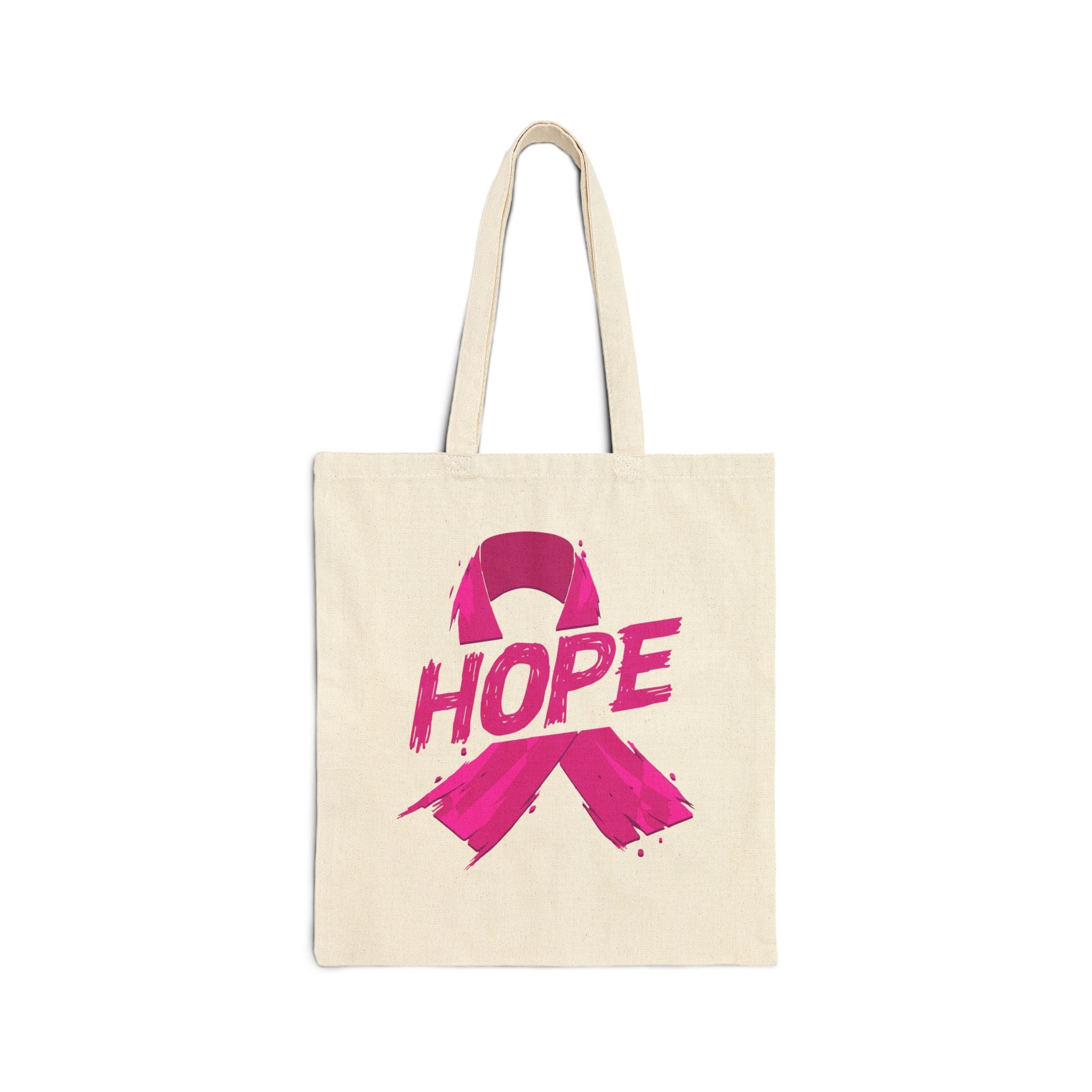 Breast Cancer Awareness Tote Bag Eco Friendly Cotton Tote Pink Ribbon Hope Design For Support Gift And Shopping Coco’s Tee Boutique