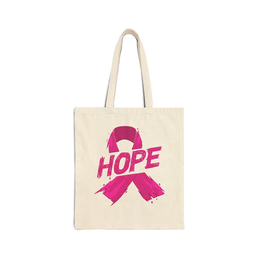 Breast Cancer Awareness Tote Bag Eco Friendly Cotton Tote Pink Ribbon Hope Design For Support Gift And Shopping Coco’s Tee Boutique