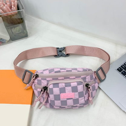 Medium nylon checkered bag