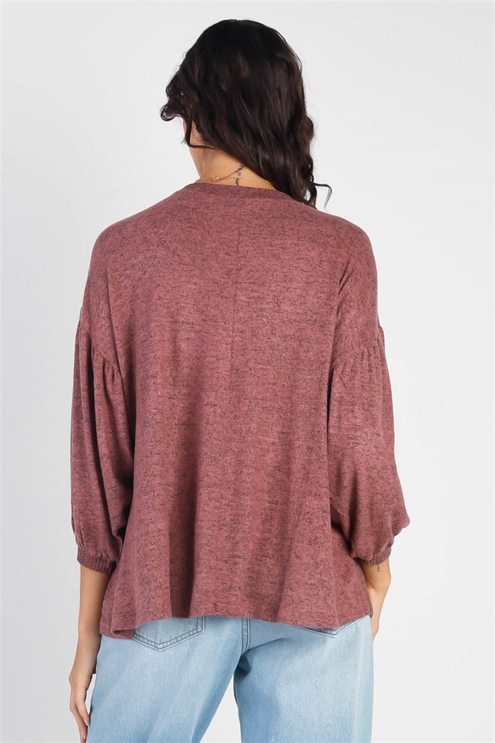 Cherish Apparel Drop Shoulder Puff Sleeve Top.