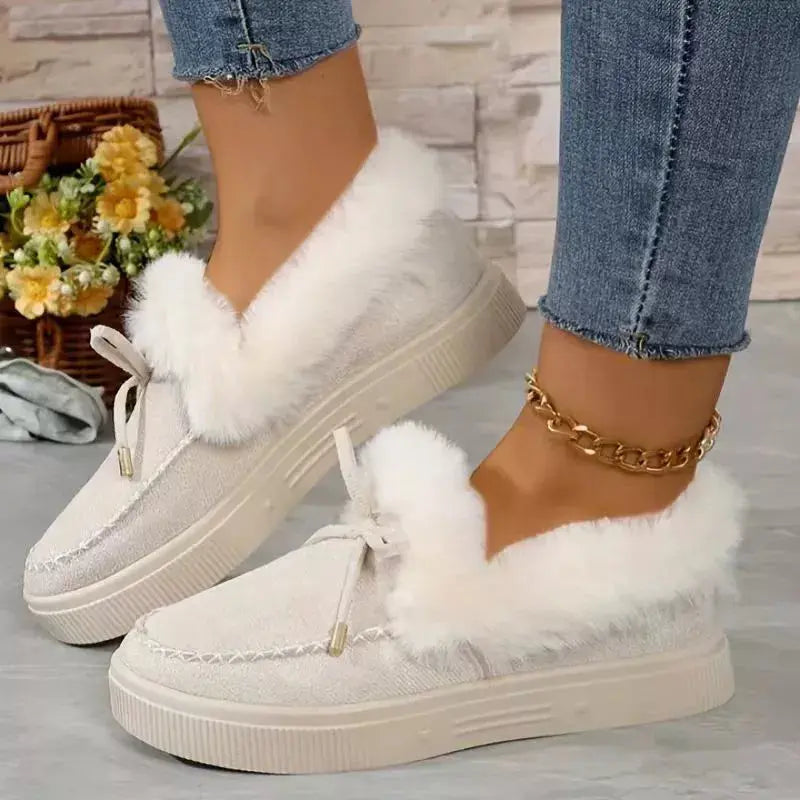 Fuzzy Round Toe Slip-Ons Simply Love
