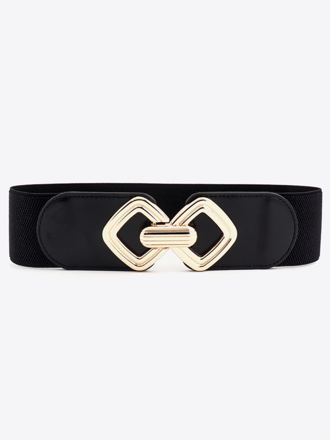 Geometric Buckle Elastic Wide Belt.