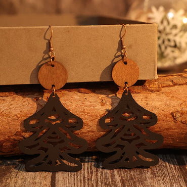 Wooden tree earrings - nature style