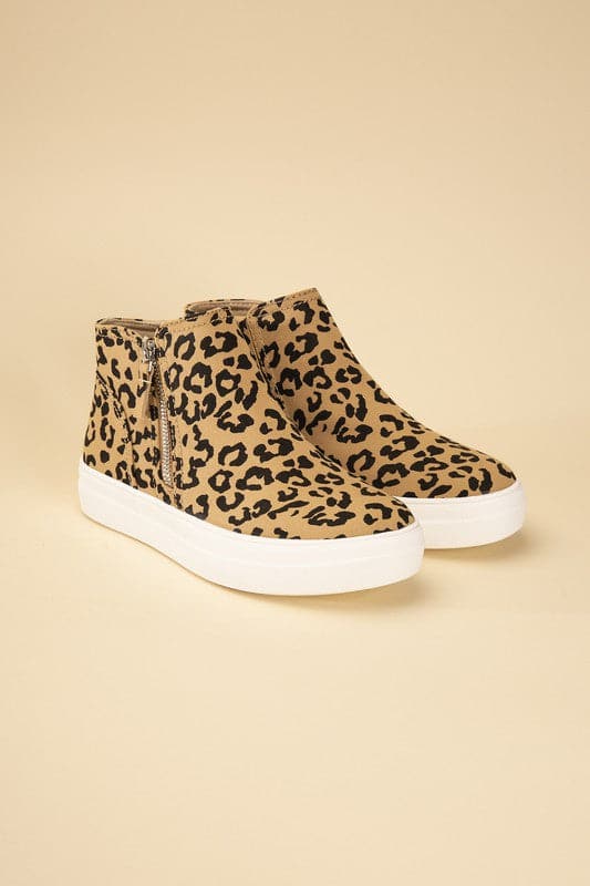 Route-S High Top Leopard Sneakers.