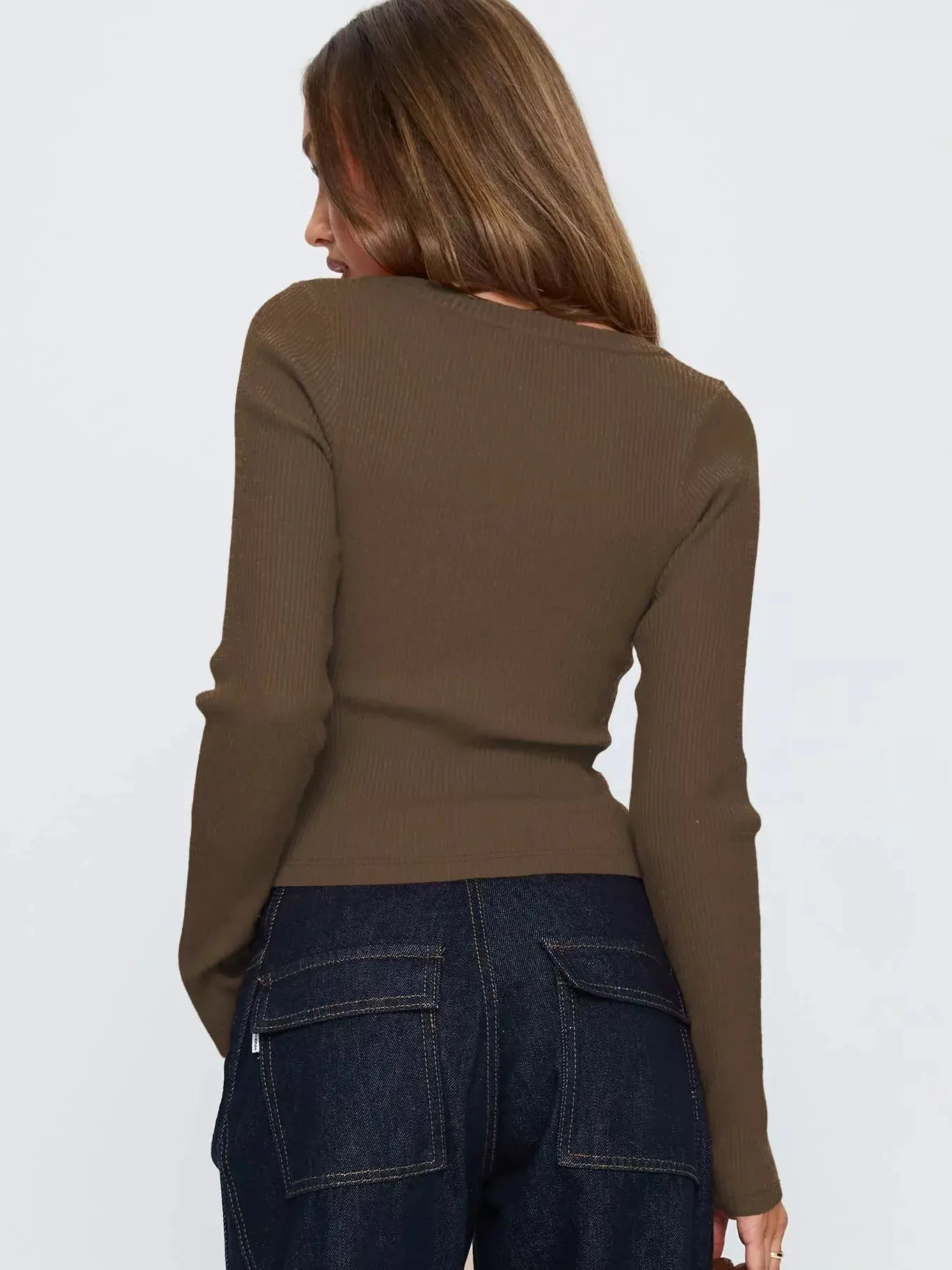 Ribbed Knit Button-Down Cardigan Simply Love