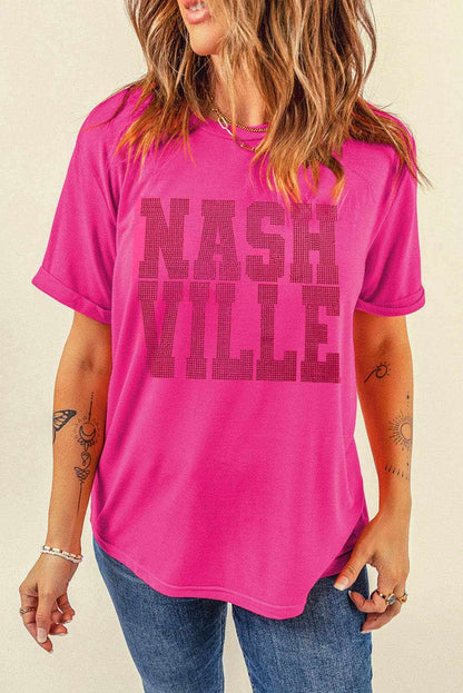 NASHVILLE Round Neck Short Sleeve T-Shirt.