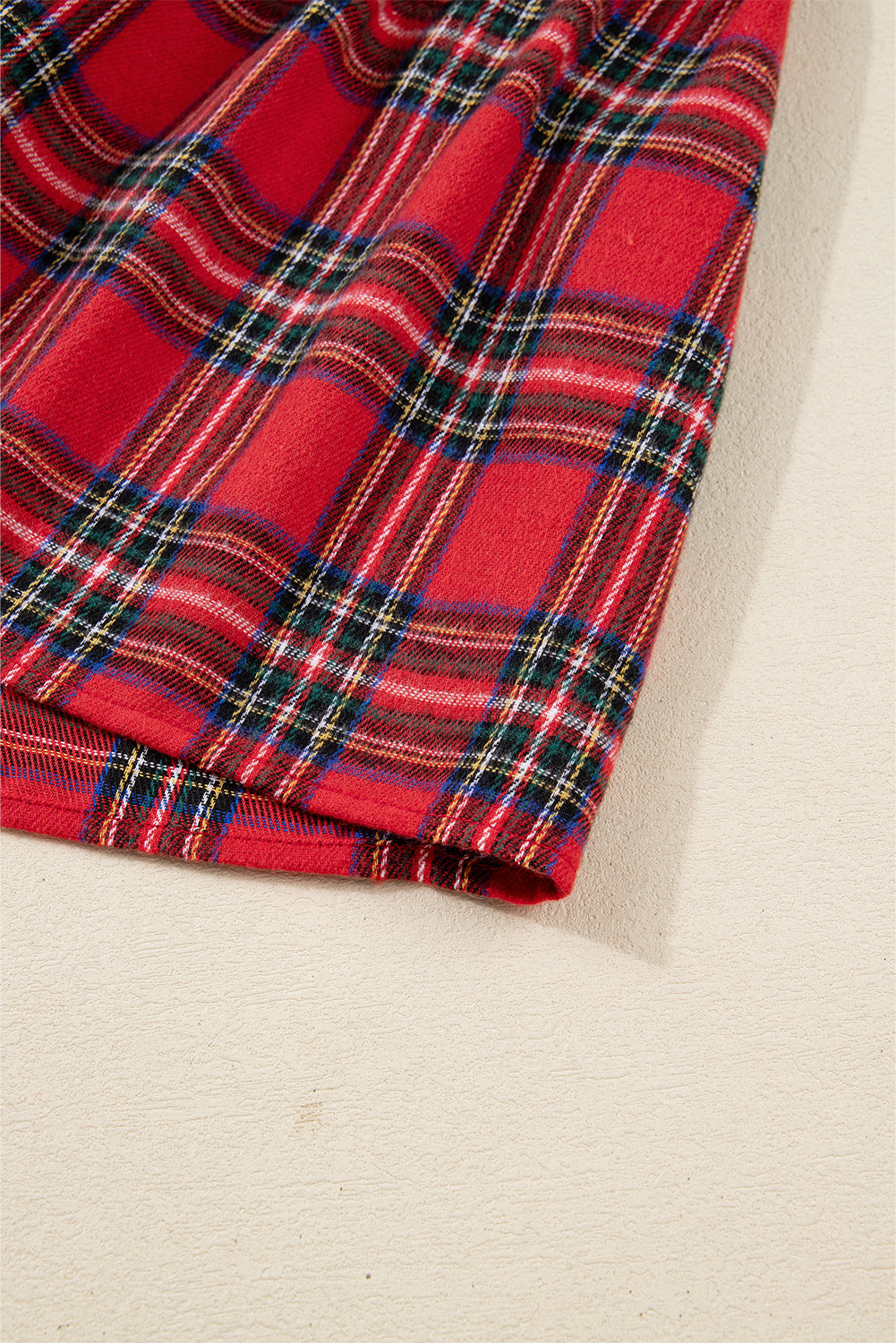 Red Christmas Plaid V Neck Three Fourth Sleeve Tie Waist Ruffle Hem Long Dress For Women Holiday Party Winter Casual Dear-Lover Dropshipping