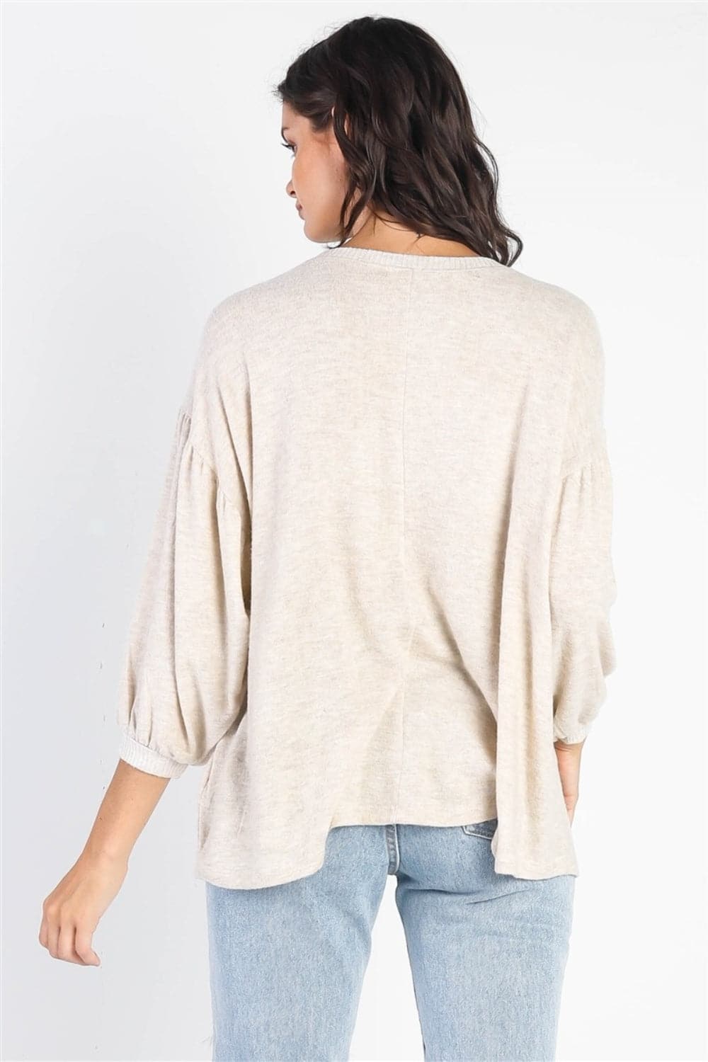 Cherish Apparel Drop Shoulder Puff Sleeve Top.