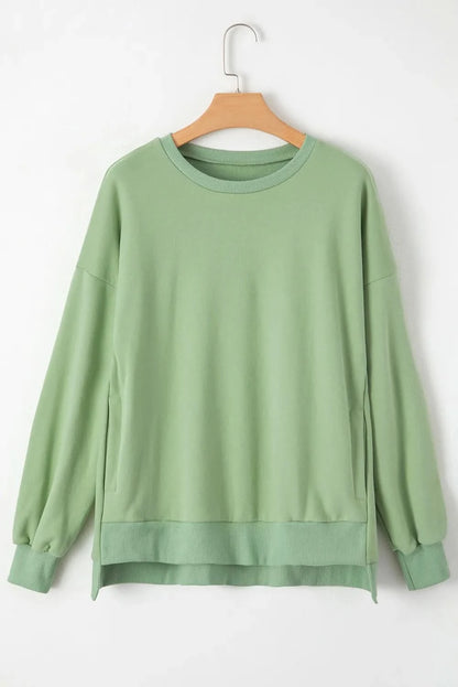 Chic high-low pocket sweatshirt with long sleeves