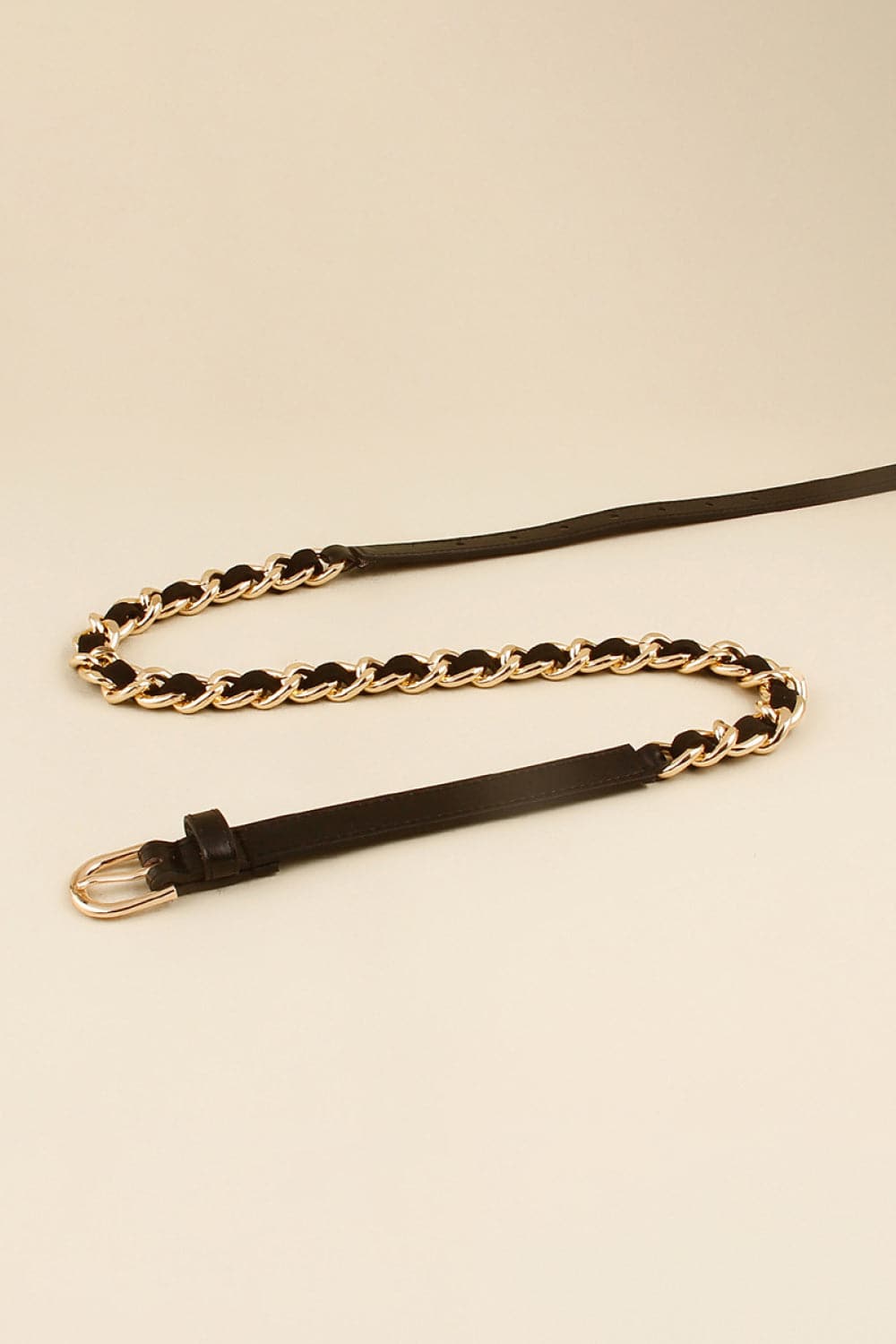 PU Chain Skinny Belt.