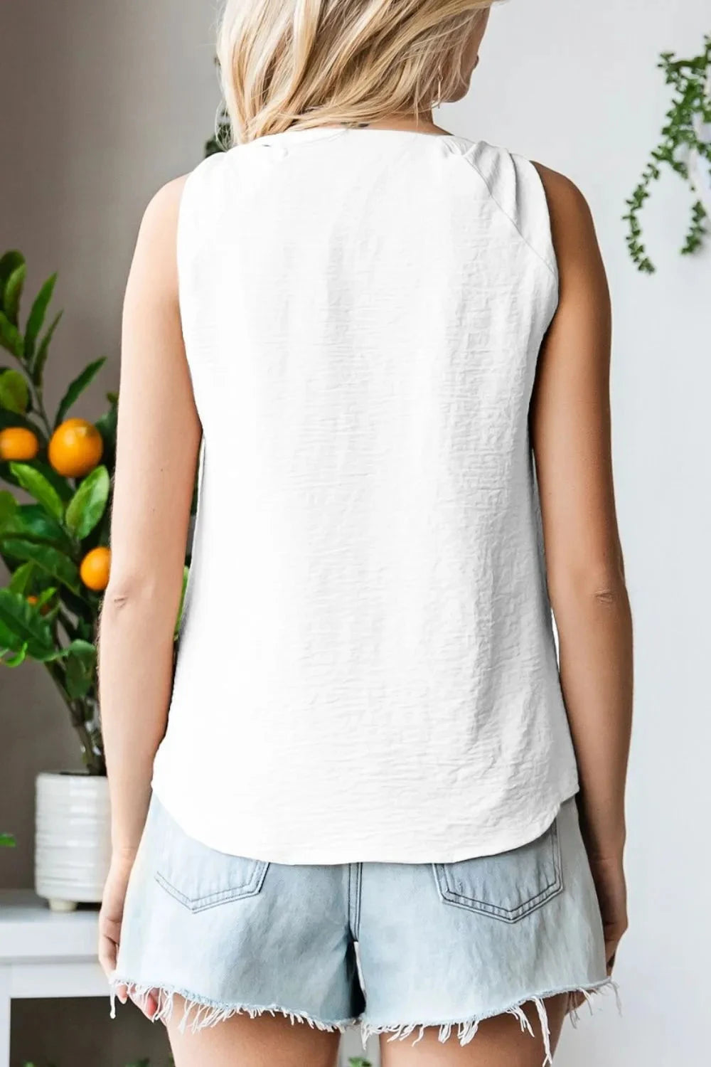 V Neck Knotted Shoulder Vest Simply Love
